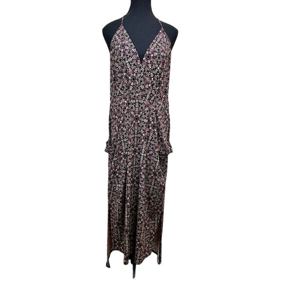 BCBGeneration | Black Print Keyhole Sundress with Draped Pockets, Size L - Picture 1 of 6